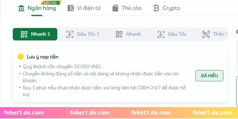 Tổng hợp kênh nạp rút Febet nhanh nhất